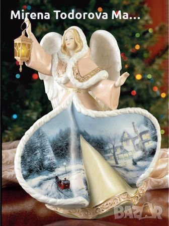 Ангел на красотата Светеща фигурка Зимни ангели Thomas Kinkade сащ, снимка 4 - Декорация за дома - 35160000