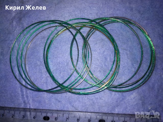 КОМПЛЕКТ СТОМАНЕНИ ЛАКИРАНИ ЗЕЛЕНИ ОРНАМЕНТИРАНИ ГРИВНИЧКИ 37496, снимка 3 - Гривни - 40856377