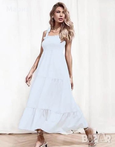Дамска дълга бяла рокля