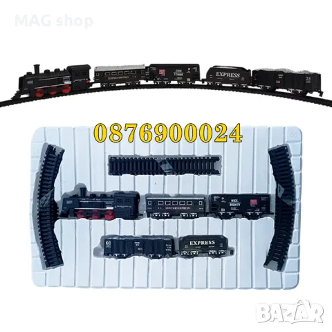 19 ЧАСТИ Електрически влак на релси + звук и светлина Rail King игра, снимка 3 - Коли, камиони, мотори, писти - 48137422