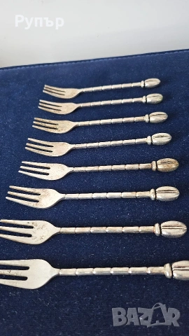 Посребрени десертни вилички, снимка 4 - Прибори за хранене, готвене и сервиране - 53092845