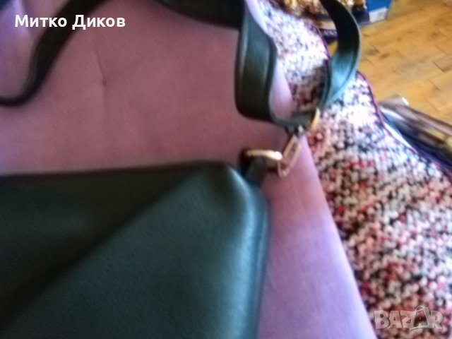 Женска кожена чанта нова маслено зелена 31х21х10см, снимка 3 - Чанти - 43560558