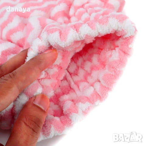 6339 Кърпа за глава мека хавлиена шапка за коса с ластик, снимка 6 - Други - 53140905