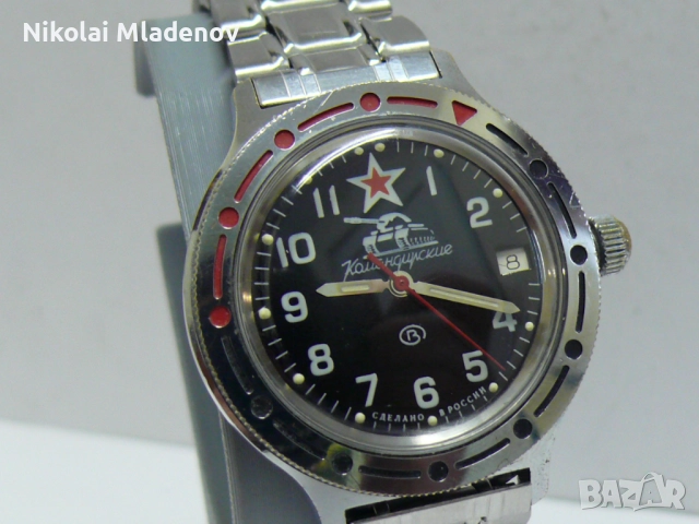 ВОСТОК КОМАНДИРСКИ АМФИБИЯ АВТОМАТ с дата, работещ, снимка 2 - Мъжки - 51884709