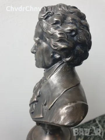 2бр WMF статуетки бюстове 22см-1кг/стар ВМФ посребрен бюст на Вагнер-Бетовен, снимка 10 - Антикварни и старинни предмети - 50411754