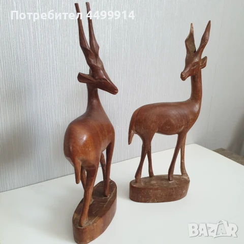 Стари дървени фигури на елени, снимка 7 - Колекции - 51237918