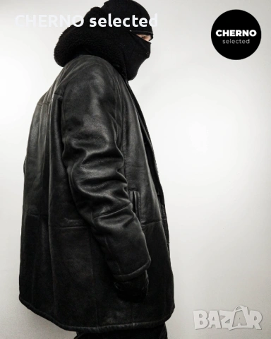 Мъжко кожено палто / кожух от естествена кожа с косъм LAGERFELD Men’s Shearling Coat – XXL•XXXL, снимка 3 - Якета - 53205620