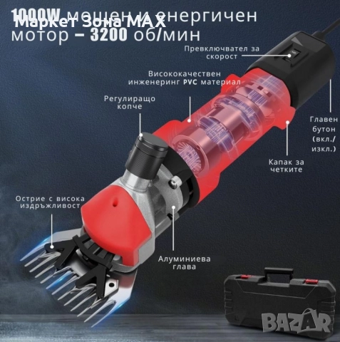 Електрическа машинка за стригане на овце и кози PAT JULIMG – 1000W, 6 скорости, професионал, снимка 6 - Други стоки за животни - 52954793