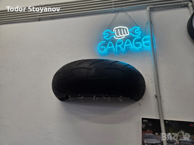 🔥 Уникална Мото Стойка / Органайзер от Реална Мото Гума – Ръчна Изработка! 🔧🏍️ — 75 лв