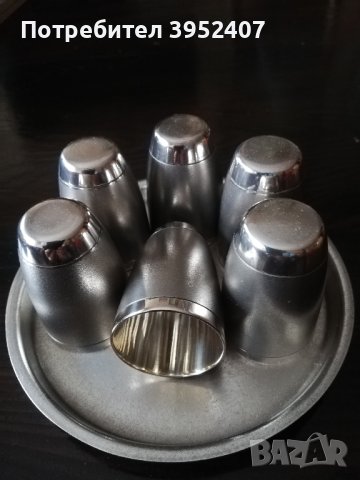 Комплект посребрени чаши с табла, снимка 4 - Чаши - 44016164