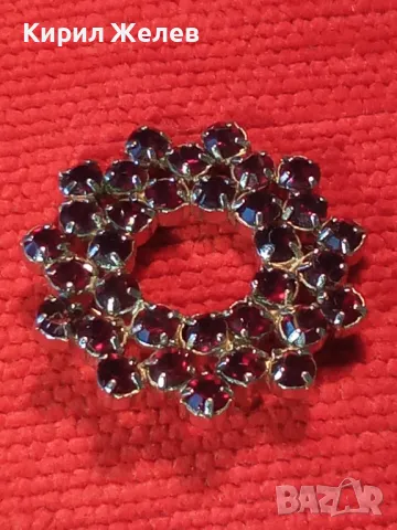 ИЗУМИТЕЛНО КРАСИВА СКЪПОЦЕННА АЖУРНА ВИНТИДЖ АРТ БРОШКА с РЯДЪК ТЪМНОЧЕРВЕН ГРАНАТ 45666, снимка 13 - Други - 48734092