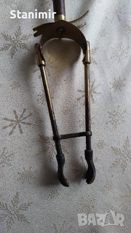 прибор за камина, щипка за въглени, снимка 2 - Антикварни и старинни предмети - 44044611