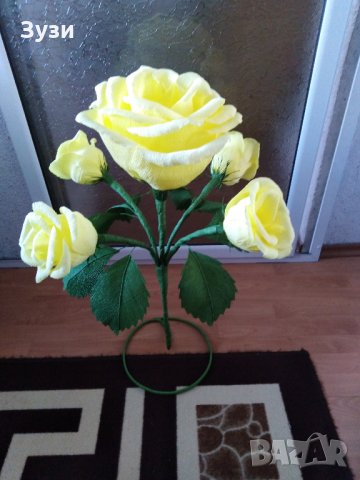 Гигантски рози от хартия, снимка 11 - Изкуствени цветя - 25247297