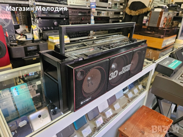 Радиокасетофон Hitachi TRK-7620E Hitachi 3D Super Woofer Boombox В отлично техническо и визуално със, снимка 14 - Радиокасетофони, транзистори - 52813792