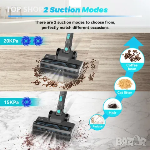 Мощна акумулаторна прахосмукачка с турбо четка Chunhua JH656, снимка 11 - Прахосмукачки - 48622102