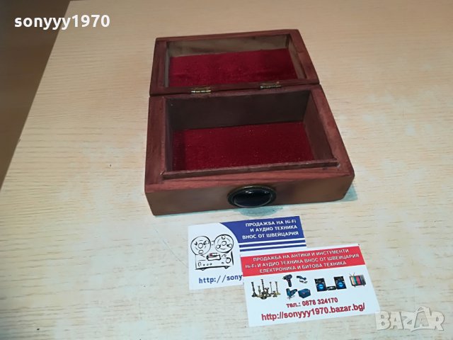 КРАСИВА ДЪРВЕНА КУТИЯ С ЧЕРЕН КАМЪК-16Х10Х6СМ, снимка 12 - Антикварни и старинни предмети - 28722844