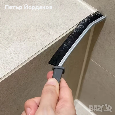 Здрава почистваща четка с твърд косъм за фуги, плочки и прозорци – мултифункционална