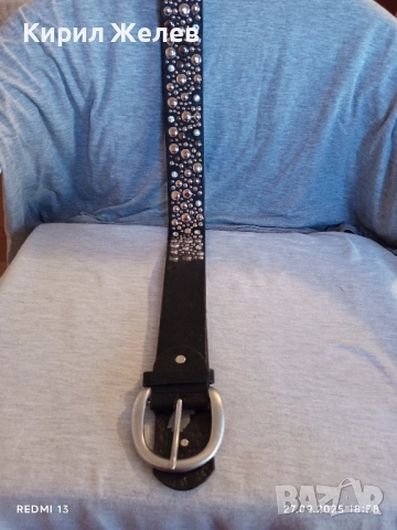 Фешън модел дамски кожен колан с капси много красив 24299