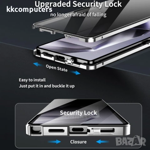 Samsung Galaxy S25 Ultra Калъф Anti-Spy със Закалено Стъкло и Магнитно Закопчаване + Протектор, снимка 13 - Калъфи, кейсове - 51418616