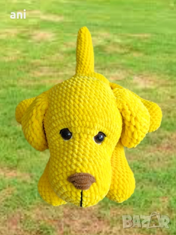 голямо жълто куче #ръчноизработено, снимка 4 - Плюшени играчки - 51520751