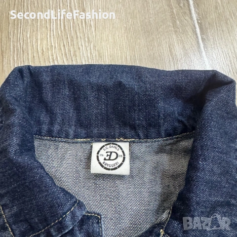 Дамско дънково яке, размер M с бродирана нашивка за E.C. Dahls Bryggeri, снимка 2 - Якета - 53427643