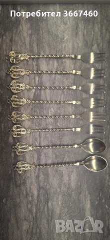 Посребрени десертни вилици и лъжици