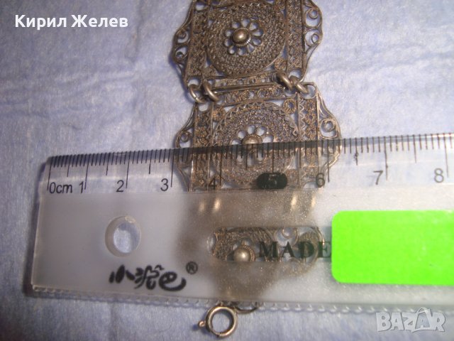 СТАРИННА СРЕБЪРНА ФИЛИГРАННА АРТ ДЕКО ГРИВНА АНГЛИЯ РЪЧНА МАЙСТОРСКА ИЗРАБОТКА РЕТРО - УНИКАТ 27278, снимка 13 - Антикварни и старинни предмети - 36827938