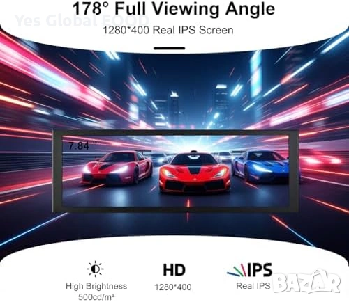 7.84 инча мини монитор HD IPS 1280x400 за PC