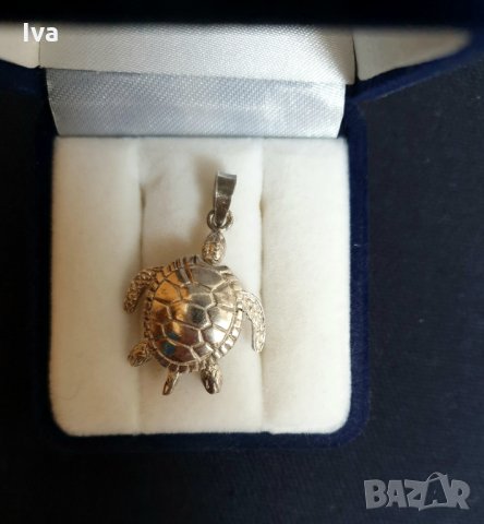 Висулка костенурка от сребро, снимка 2 - Колиета, медальони, синджири - 28042633