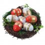 Великденскa декорация, Гнездо с яйца, 16х5см, Многоцветна