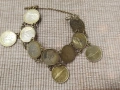 Сребърна Гривна От  Монети 0,800 Във Златно Покритие , снимка 5