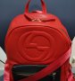 Gucci/Гучи-средно голяма червена раница ,естествена кожа, снимка 9