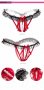 Секси прашки с вагинални топчета в червено и черно - Код: P1369, снимка 2