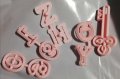 Сет азбука букви латиница малки големи и числа пластмасови резци печат за фондан тесто торта пита , снимка 2