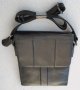 Мъжка  кафява кожена чанта с капак от телешки бокс черно, дъб  и  тик, снимка 8