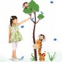 Жираф и маймунки на дърво метър за стена и мебел детска стая лепенка стикер самозалепващ, снимка 2