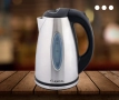 Електрическа Кана – Неръждаема Стомана, 1.7L, 2200W, Безжична, Син Индикатор, снимка 2