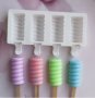 4 малки ескимо маршмелоу сладолед Popsicle Попсикъл молд силиконова форма калъп за направа десерти, снимка 2