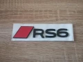 емблема Audi RS6 нов стил черно с червено, снимка 4