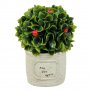Изкуствен бонсай храст Червени боровинки, 19 см, снимка 1 - Изкуствени цветя - 35589561