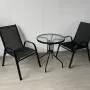 Градински комплект – маса с 2 стола плат цвят черни, снимка 4