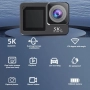 Нова 5K 30FPS 50MP Екшън камера, UHD 5M Подводна камера със 170° широкоъгълен обхват, IP68..., снимка 6