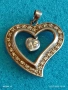 Романтична сребърна висулка във формата на сърце с инкрустирани кристали 31244, снимка 4
