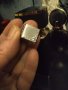 Мъжки масивен сребърен пръстен ръчна изработка с бял сапфир , снимка 5