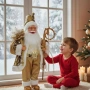 Луксозна коледна фигура Дядо Коледа в златно (50 / 70 / 90 см), снимка 7