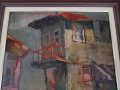 Росен Марковски Къща 1988г. пейзаж ранна маслена картина   , снимка 5