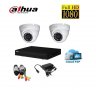 Full HD 1080p комплект - DVR DAHUA + 2 куполни камери DAHUA 1080р + кабели + захранване, снимка 1 - Комплекти за видеонаблюдение - 39814659