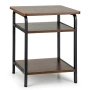 Модерна холна маса с 2 рафта ModernHome, Стил Loft, Метални крака, 40 x 30 x 47 см, Кафява, снимка 2