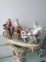 Capodimonte скулптура 45см/Каподимонте стара голяма порцеланова фигура-композиция/карета-любовници, снимка 2
