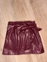 Нова тъмно червена (бордо) кожена пола "Shein"/ "Шейн" с възел, размер "S", снимка 5